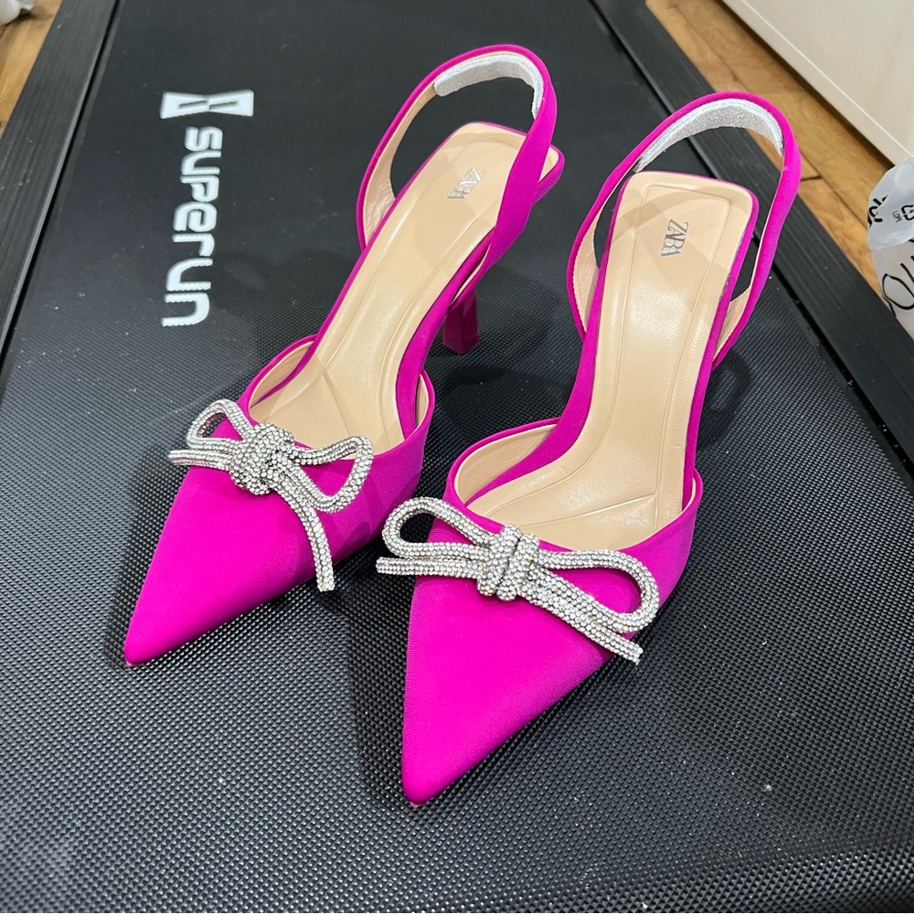 Zara Embellished Bow Heels
